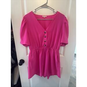 Women’s Jodifl Skort Dress With Pockets B Neck Button Pink Size Medium